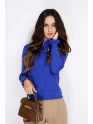 C& Jo Sweter w kolorze niebieskim rozmiar: 38. Niebieskie golfy damskie C& Jo, bez wzorów, bez ramiączek. Za 152.26 zł.