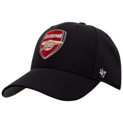 Czapka z daszkiem męska Arsenal FC MVP Cap. Czarne czapki męskie 47 Brand, na lato, bez wzorów, z materiału, sportowe. Za 109.99 zł.