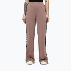 Spodnie damskie Pitbull Verona Wide Leg. Brązowe spodnie sportowe damskie PITBULL, m, z elastanu, na fitness i siłownię. Za 189.99 zł.