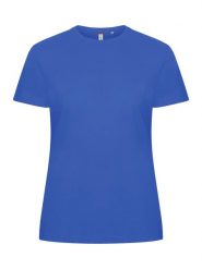 Clique Basic-T Women dopasowany T-shirt z bawełny, royal blue. Niebieskie t-shirty damskie CLIQUE, xl, bez wzorów, z bawełny, bez kołnierzyka. Za 99.77 zł.