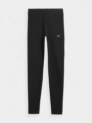 4F Legginsy dzianinowe damskie S. Czarne legginsy damskie 4f, s, bez wzorów, z bawełny. W wyprzedaży za 79.99 zł.