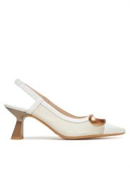 Hispanitas Czółenka Nova HV253957 Biały. Białe czółenka damskie Hispanitas, bez wzorów, ze skóry, bez obcasa. Za 389.99 zł.