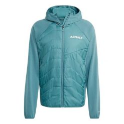 Kurtka turystyczna adidas Terrex Climawarm. Zielone kurtki męskie Adidas, bez wzorów, bez kaptura. W wyprzedaży za 394.00 zł.