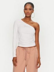 Juicy Couture Bluzka Nella JCWCT24310 Biały Slim Fit. Białe bluzki damskie Juicy Couture, xxs, bez wzorów, bez kołnierzyka, bez ramiączek. Za 129.99 zł.