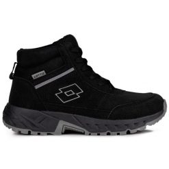 Buty męskie sportowe zimowe LOTTO EVEDAL MID BLACK. Czarne buty sportowe na co dzień męskie Lotto, na zimę, bez zapięcia. Za 159.00 zł.