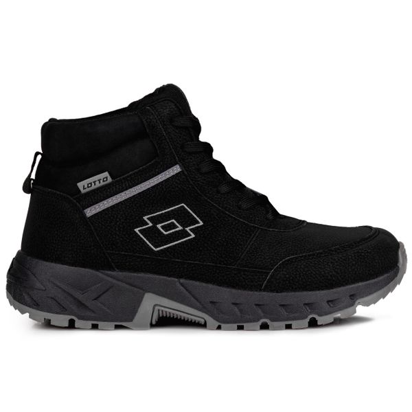 Buty męskie sportowe zimowe LOTTO EVEDAL MID BLACK. Czarne buty sportowe na co dzień męskie Lotto, na zimę, bez zapięcia. Za 159.00 zł.