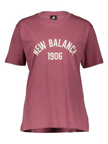 New Balance Koszulka sportowa "Essentials Varsity" w kolorze różowym rozmiar: XXL. Różowe bluzki sportowe damskie New Balance, xxl, bez wzorów, z bawełny, bez ramiączek. Za 87.81 zł.