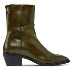 Botki Gant. Zielone botki damskie Gant, bez obcasa, na słupku, bez zapięcia. Za 879.99 zł.
