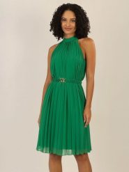 APART Sukienka w kolorze zielonym rozmiar: 40. Zielone sukienki damskie Apart, na co dzień, bez wzorów, z tkaniny, bez kołnierzyka, bez ramiączek, midi, proste. Za 208.99 zł.