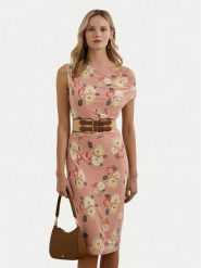 LAUREN RALPH LAUREN Sukienka koktajlowa 250964083001 Różowy Slim Fit. Czerwone sukienki damskie Lauren Ralph Lauren, bez wzorów, z syntetyku, wizytowe, bez kołnierzyka, bez ramiączek. Za 1,029.00 zł.