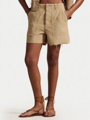 Polo Ralph Lauren Szorty materiałowe 211949934003 Beżowy Relaxed Fit. Brązowe szorty damskie Polo Ralph Lauren, bez wzorów, z bawełny. Za 369.99 zł.
