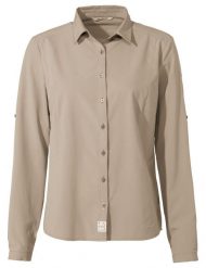 Koszula damska Rosemoor LS Shirt IV. Brązowe koszule damskie Vaude, na lato, bez wzorów, z materiału, sportowe, bez kołnierzyka, bez ramiączek. Za 355.90 zł.