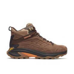 Buty trekkingowe - męskie - Merrell Moab Speed 2 - wodoodporne, Mole. Brązowe buty trekkingowe męskie MERRELL, z materiału, przed kolano, bez zapięcia, trekkingowe. Za 749.99 zł.