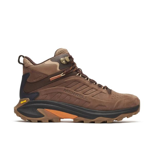 Buty trekkingowe - męskie - Merrell Moab Speed 2 - wodoodporne, Mole. Brązowe buty trekkingowe męskie MERRELL, z materiału, przed kolano, bez zapięcia, trekkingowe. Za 749.99 zł.
