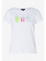 More & More Koszulka w kolorze białym rozmiar: 36. Białe bluzki damskie MORE & MORE, bez wzorów, z bawełny, bez kołnierzyka. Za 65.38 zł.