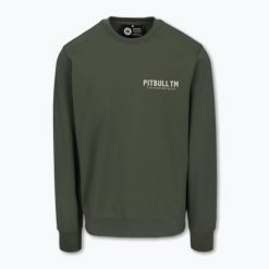 Bluza męska Pitbull Para Bellum Crewneck Sweatshirt. Zielone bluzy bez kaptura męskie PITBULL, bez wzorów, sportowe, bez kołnierzyka, bez ramiączek. Za 199.99 zł.