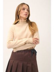 Just Cashmere Kaszmirowy sweter "Trila" w kolorze beżowym rozmiar: M. Brązowe golfy damskie Just Cashmere, m, bez wzorów, z kaszmiru, bez ramiączek. Za 281.10 zł.