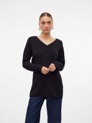 Vero Moda Sweter "Gold" w kolorze czarnym rozmiar: XS. Czarne swetry klasyczne damskie Vero Moda, xs, ze splotem, bez kołnierzyka. Za 52.67 zł.