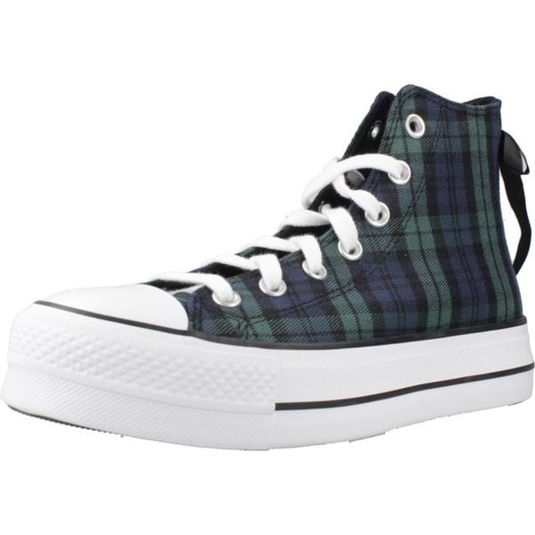 Buty CONVERSE CHUCK TAYLOR ALL STAR LIFT PLATFORM PLAID Zielony. Zielone buty trekkingowe męskie Converse, bez zapięcia, trekkingowe. Za 428.58 zł.
