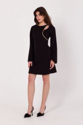 Czarna Długa Sukienka z Wycięciem w Talii. Czarne sukienki damskie MOE, l, bez wzorów, z elastanu, wizytowe, bez kołnierzyka, bez ramiączek, maxi. Za 338.90 zł.