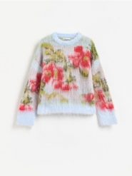 Sweter z domieszką wełny - jasnoniebieski. Niebieskie swetry klasyczne damskie Reserved, l, z dzianiny, bez kołnierzyka. Za 159.99 zł.