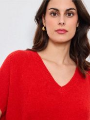 CXL by Christian Lacroix Sweter w kolorze czerwonym rozmiar: onesize. Czerwone swetry klasyczne damskie CXL by Christian Lacroix, z wełny, bez kołnierzyka. Za 208.99 zł.