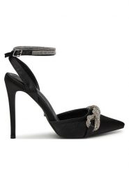 DeeZee Szpilki HT085-9 Czarny. Czarne sandały damskie DeeZee, bez wzorów, z materiału, bez obcasa. Za 159.99 zł.