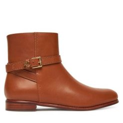 Botki LAUREN RALPH LAUREN. Brązowe botki damskie Lauren Ralph Lauren, bez obcasa, na płaskiej podeszwie, bez zapięcia. Za 879.99 zł.