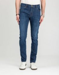 MĘSKIE SPODNIE LEE LUKE DARK 112339465. Spodnie materiałowe męskie Lee, bez wzorów, z jeansu. Za 219.99 zł.