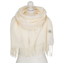 Biały, dwustronny szalik damski z poliestru - Peterson. Białe szaliki i kominy damskie Peterson, na jesień, bez wzorów. Za 54.99 zł.