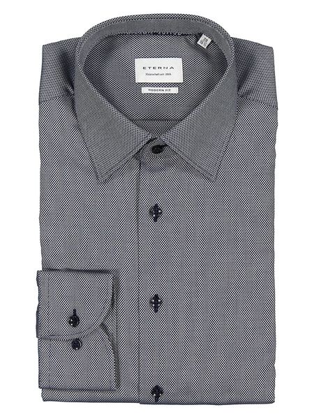 Eterna Koszula - Modern fit - w kolorze granatowo-szarym rozmiar: 40. Niebieskie koszule męskie Eterna, bez wzorów, z bawełny, bez kołnierzyka, bez ramiączek. Za 122.38 zł.