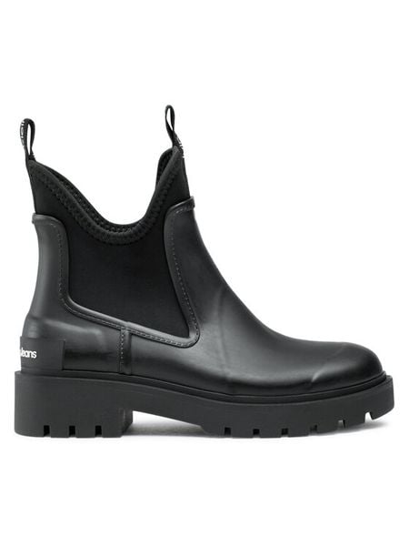 Calvin Klein Jeans Kalosze Mid Rainboot Chelsea YW0YW01034 Czarny. Czarne botki damskie Calvin Klein Jeans, bez wzorów, z jeansu. Za 329.99 zł.