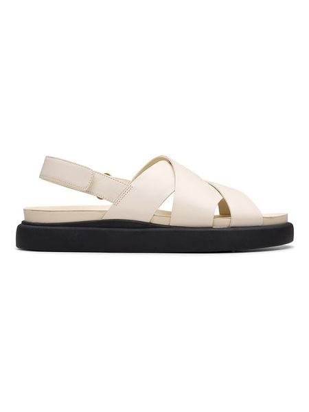 Clarks Skórzane sandały "Aristella Sun" w kolorze kremowym rozmiar: 37. Brązowe sandały damskie Clarks, bez wzorów, bez obcasa. Za 201.08 zł.