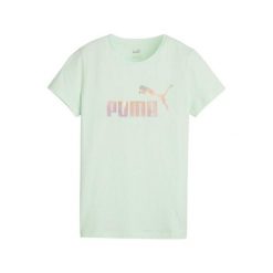 T-shirt Damski ESS+ Summer Daze. Zielone t-shirty damskie Puma, bez wzorów, bez kołnierzyka. Za 140.99 zł.