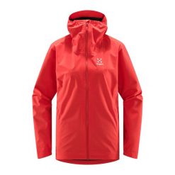 Kurtka przeciwdeszczowa damska Haglöfs Korp Proof. Czerwone kurtki damskie Haglöfs, xs, bez kaptura. Za 349.99 zł.