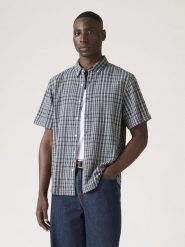 Levi's Koszula - Relaxed fit - w kolorze beżowo-niebieskim rozmiar: M. Brązowe koszule męskie Levi's, m, bez wzorów, bez kołnierzyka, bez ramiączek. Za 91.77 zł.