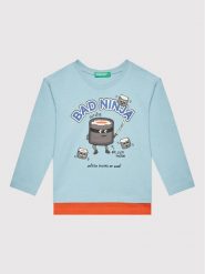 United Colors Of Benetton Bluzka 3096G104A Niebieski Regular Fit. Niebieskie t-shirty chłopięce United Colors Of Benetton, bez wzorów, z bawełny, bez ramiączek. Za 49.99 zł.