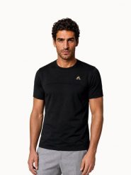 Koszulka Le Coq Sportif. Czarne t-shirty sportowe męskie Le Coq Sportif, l, z materiału, bez ramiączek. Za 325.50 zł.