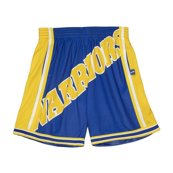 Szorty Golden State Warriors NBABlown Out Fashion. Niebieskie szorty męskie Mitchell & Ness, bez kołnierzyka. Za 330.50 zł.