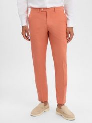 Finshley & Harding London spodnie garniturowe Mężczyźni Slim Fit Sztuczne włókno pomarańczowy, 102. Brązowe spodnie wizytowe męskie Finshley & Harding London, z wiskozy. Za 229.95 zł.