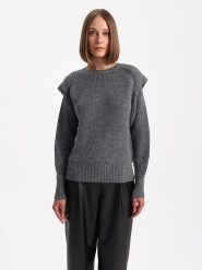 BGN Sweter w kolorze szarym rozmiar: 40. Szare swetry klasyczne damskie BGN, prążkowane, bez kołnierzyka. Za 110.04 zł.
