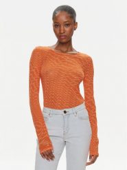 Pinko Bluzka Berlino 100639 A1A0 Pomarańczowy Regular Fit. Brązowe bluzki damskie Pinko, s, bez wzorów, z syntetyku, bez ramiączek. Za 369.99 zł.