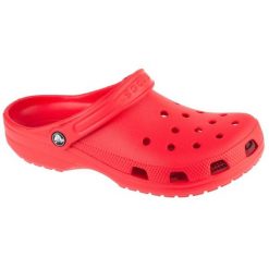 Klapki Crocs Classic 10001-6WC czerwone. Czerwone klapki damskie bez wzorów, bez obcasa. Za 311.70 zł.