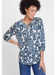 Olsen Bluzka w kolorze granatowym rozmiar: 36. Niebieskie bluzki damskie Olsen, bez wzorów, z wiskozy, bez kołnierzyka, bez ramiączek. Za 88.02 zł.