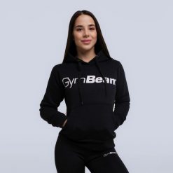 Bluza damska fitness z kapturem czarna Athlete. Czarne bluzy sportowe damskie GYMBEAM, xs, bez wzorów, z bawełny, bez ramiączek, długie, z kapturem. Za 83.90 zł.