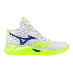Buty do siatkówki Mizuno Wave Momentum Pro Mid. Białe buty sportowe na co dzień damskie Mizuno, bez wzorów, z materiału, do siatkówki, mizuno wave. Za 419.99 zł.