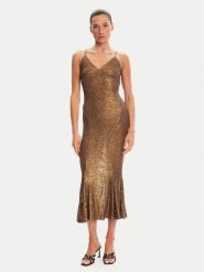 NORMA KAMALI Sukienka koktajlowa ST4243SQ162151 Brązowy Slim Fit. Brązowe sukienki damskie NORMA KAMALI, l, bez wzorów, z syntetyku, wizytowe, bez kołnierzyka, bez ramiączek. Za 1,209.00 zł.