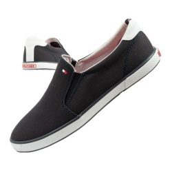 Buty sportowe trampki do chodzenia wsuwane męskie Tommy Hilfiger. Niebieskie trampki i tenisówki męskie Tommy Hilfiger, bez wzorów, bez zapięcia. Za 158.00 zł.