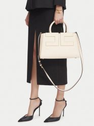 Elisabetta Franchi Torebka BS-06A-66E2-V440 Kremowy. Białe torebki klasyczne damskie Elisabetta Franchi, bez wzorów, ze skóry, bez dodatków. Za 1,879.00 zł.