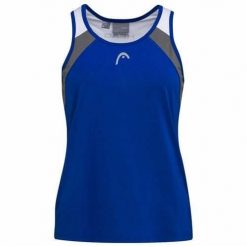 Koszulka bez rękawów damska CLUB 22 Tank Top. Niebieskie bluzki sportowe damskie HEAD, xl, z poliesteru, bez kołnierzyka, bez ramiączek. W wyprzedaży za 101.50 zł.